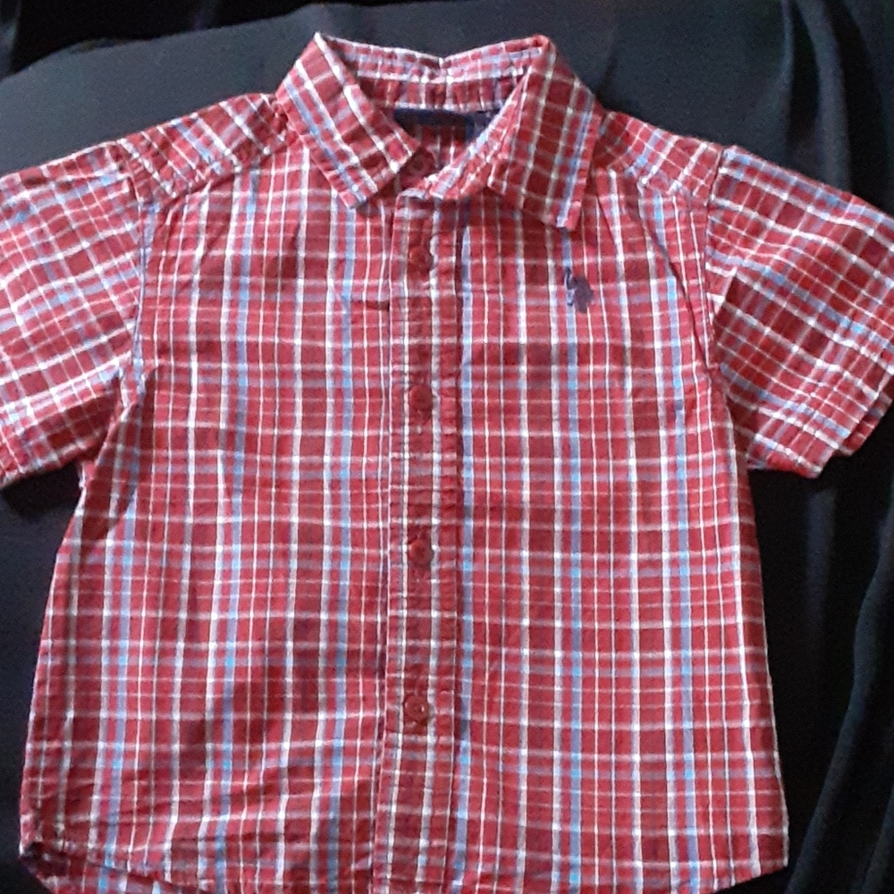 US Polo Assn. Toddler 3T Button Down Plaid Top